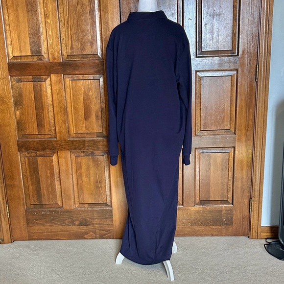 J. Crew Navy Collared Long Sleeve Polo Shirt Dress Size XL 100% Cotton - Picture 3 of 9